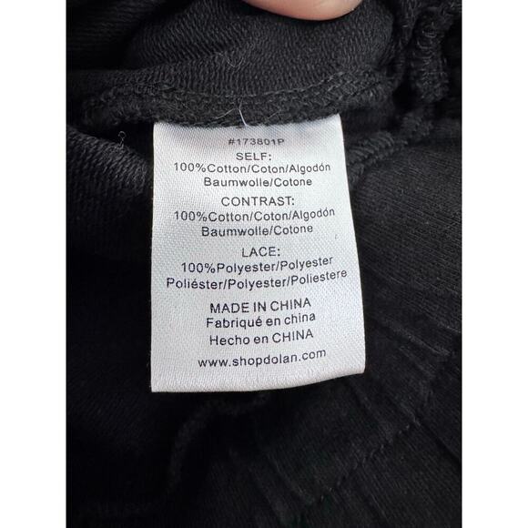 🖤ANTHROPOLOGIE / DOLAN Black Puff Shoulder Eyelet Top Semi Cropped - Picture 7 of 7